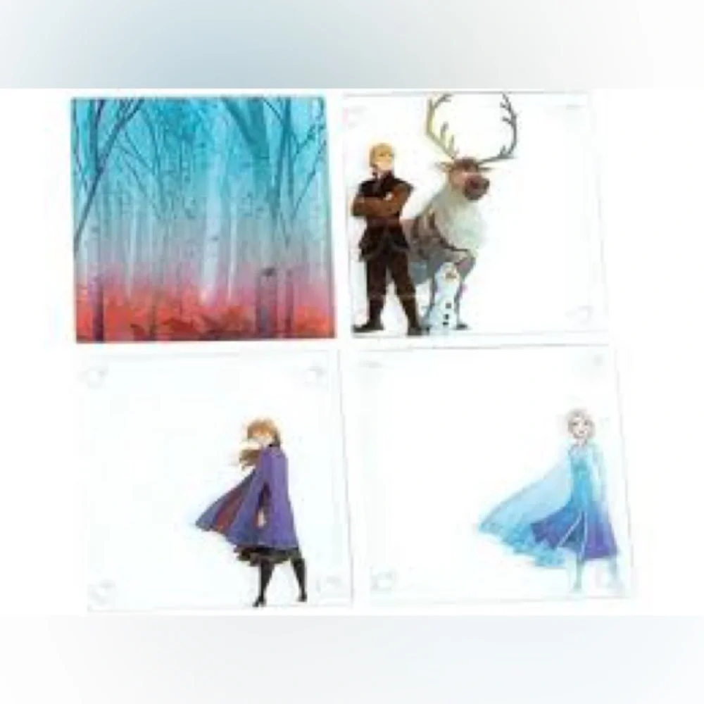 Disney Frozen 2 Stacking Glass Coaster Set Of 4 - Picture 3 of 4